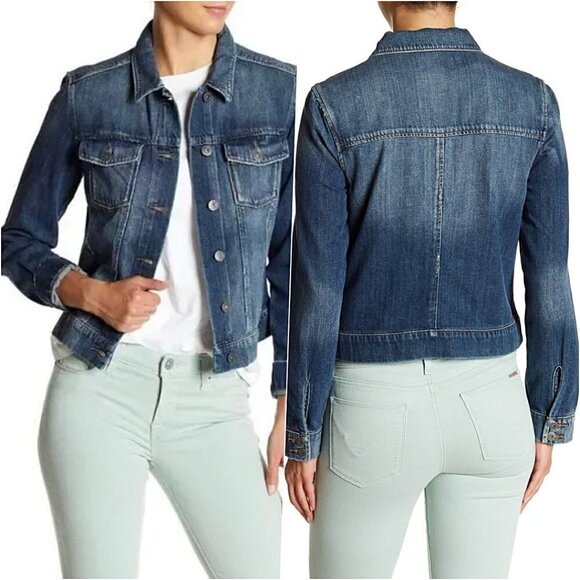 PAIGE Lightweight Soft Distressed Denim Jacket Blue Small - Picture 1 of 8